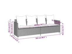 vidaXL 5-tlg Garten-Sofagarnitur mit Kissen Hellgrau Poly Rattan Modell 6* Sale