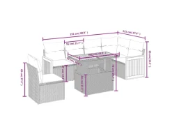 vidaXL 7-tlg Garten-Sofagarnitur mit Kissen Beige Poly Rattan Modell 354* Best