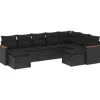 Gartenmöbel-Sets|vidaXL 9-tlg Garten-Sofagarnitur mit Kissen Schwarz Poly Rattan Modell 127