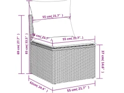 Gartenmöbel-Sets|vidaXL 9-tlg Garten-Sofagarnitur mit Kissen Schwarz Poly Rattan Modell 127