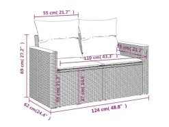 Gartenmöbel-Sets|vidaXL 9-tlg Garten-Sofagarnitur mit Kissen Schwarz Poly Rattan Modell 127