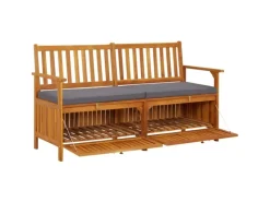 vidaXL Truhenbank mit Kissen 148 cm Massivholz Akazie* Outlet