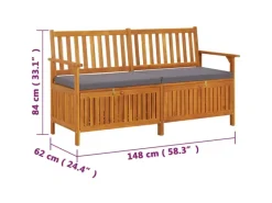 vidaXL Truhenbank mit Kissen 148 cm Massivholz Akazie* Outlet