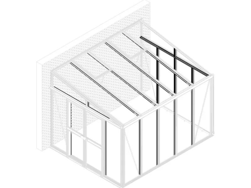 Pavillon-Nachrüstsatz Gewächshaus Helena 7000 Weiß*Vitavia Discount