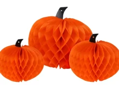 Weitere Anlässe|Waben-Dekoration Kürbis-Design Papier 2x 16 cm x 19 cm 1x 27 cm x 30 cm