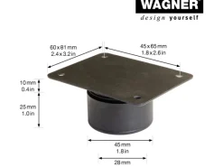Möbelfuß Justus Lounge QuickClick mit Anschraubplatte 4er Set*Wagner New