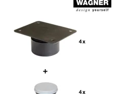 Möbelfuß Justus Lounge QuickClick mit Anschraubplatte 4er Set*Wagner New