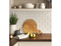 UNITED TILE UND MOSAIC Outdoor Whirlpools|Wandfliese Metro Steingut Weiß Glasiert Glänzend 7,5 cm x 15 cm