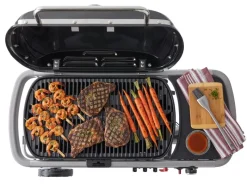 Weber Gasgrills|Campingzubehör|Camping-Gasgrill Traveler mit 1 Brenner und Rollwagen Schwarz
