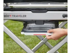 Weber Gasgrills|Campingzubehör|Camping-Gasgrill Traveler mit 1 Brenner und Rollwagen Schwarz