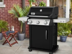Weber Gasgrills|Gasgrill Spirit E-325 GBS mit 3 Brennern und Seitenbrenner Schwarz