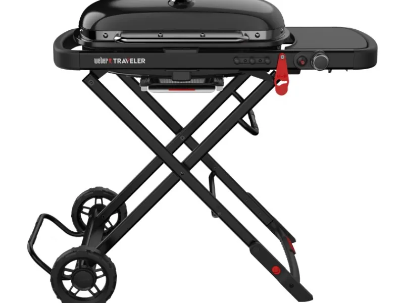 Weber Gasgrills|Gasgrill Traveler Stealth Black Ideal für Camping und Picknick