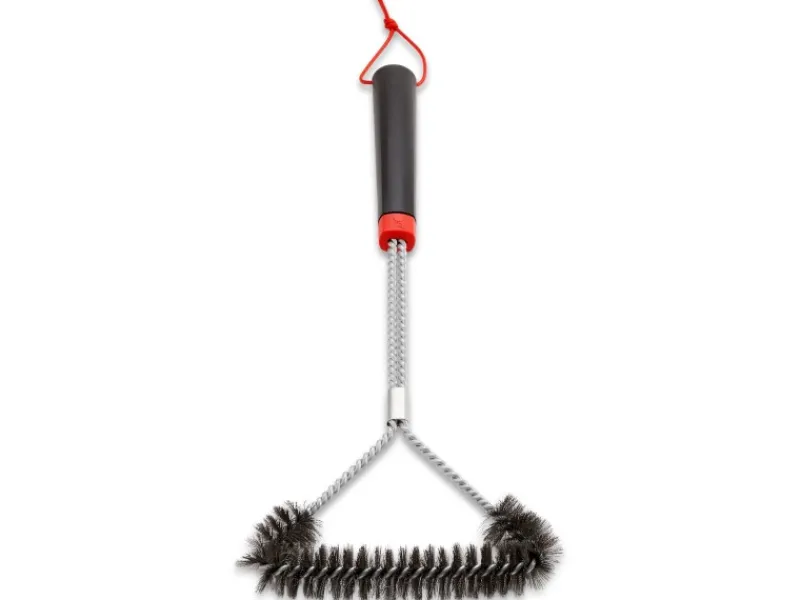 Grillbürste 3-seitig 46 cm Schwarz-Rot*Weber Clearance