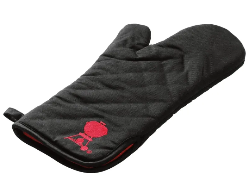 Grillhandschuh Schwarz mit rotem Aufnäher*Weber
