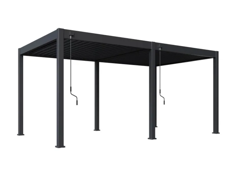 Classic Alu-Stahl Pavillon 3 x 5,3 M Anthrazit Pergola Freistehend*Weide Best