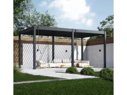 Classic Alu-Stahl Pavillon 3 x 5,3 M Anthrazit Pergola Freistehend*Weide Best