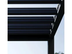 Classic Alu-Stahl Pavillon 3 x 5,3 M Anthrazit Pergola Freistehend*Weide Best