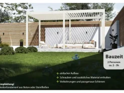 Classic Alu-Stahl Pavillon 3 x 5,3 M Weiß Pergola Freistehend*Weide Best