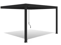 Weide Pavillons|Deluxe Aluminium Pavillon 3,6 x 4 M Anthrazit Wand Pergola