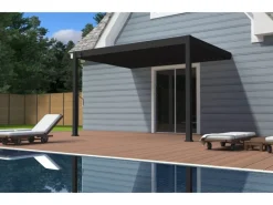 Weide Pavillons|Deluxe Aluminium Pavillon 3,6 x 4 M Anthrazit Wand Pergola