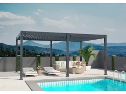 Weide Pavillons|Deluxe Aluminium Pavillon 3 x 6 M Anthrazit Pergola Freistehend