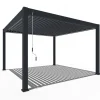 Deluxe Plus Aluminium Pavillon 4 x 4 M Anthrazit Pergola Freistehend*Weide Clearance