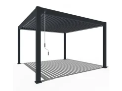 Deluxe Plus Aluminium Pavillon 4 x 4 M Anthrazit Pergola Freistehend*Weide Clearance