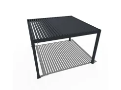 Deluxe Plus Aluminium Pavillon 4 x 4 M Anthrazit Pergola Freistehend*Weide Clearance