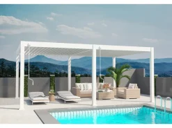 Deluxe Plus Aluminium Pavillon 4 x 6 M Weiß Pergola Freistehend*Weide