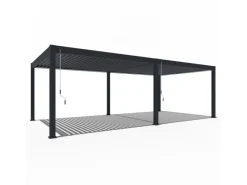 Deluxe Plus Aluminium Pavillon 4 x 8 M Anthrazit Pergola Freistehend*Weide Outlet