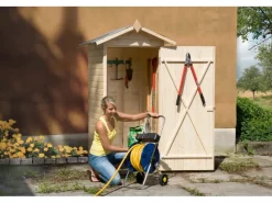 Weka Gartenschränke|Balkon und Terrassenschrank mit Satteldach Gr. 1, 83 cm x 85 cm