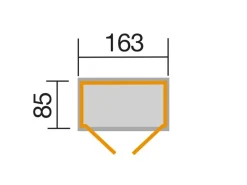 Balkon und Terrassenschrank mit Pultdach Gr. 2, 163 cm x 85 cm*Weka Best