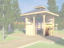 Weka Gartenlauben|Bausatz Tresenwand 28 mm Natur für Pavillon Gartenoase 651 Gr. 1