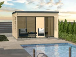 Weka Gartenlauben|Designhaus Cubilis 2.0 Natur BxT: 380 cm x 480 cm