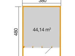 Weka Gartenlauben|Designhaus Cubilis 2.0 Natur BxT: 380 cm x 480 cm