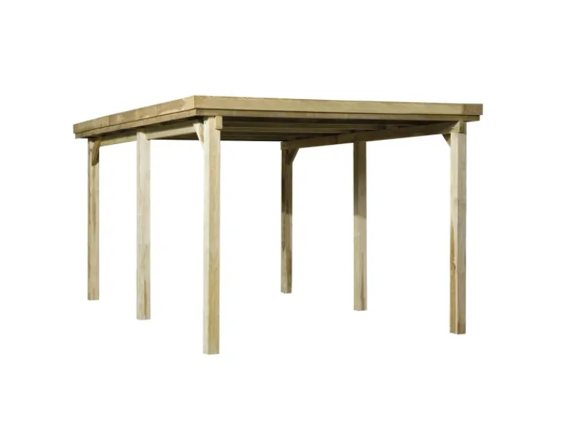 Weka Motorroller|Flachdach-Einzelcarport 617 Gr.1 mit PVC-Dachplatten 322 cm x 512 cm