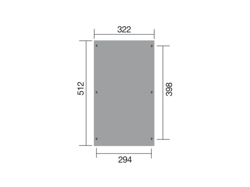 Weka Motorroller|Flachdach-Einzelcarport 617 Gr.1 mit PVC-Dachplatten 322 cm x 512 cm