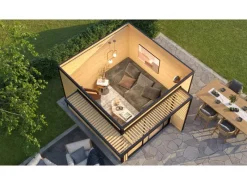 Kinder Weka Kinder-Gartengeräte|Gartenhaus Amberley Doppelschiebetür 300 cm x 300 cm