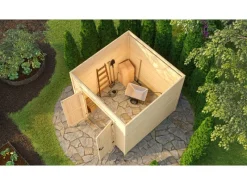 Gartenhaus Batu 2 Flachdach Vollholztür 250 cm x 250 cm*Weka Online