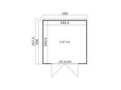 Gartenhaus Batu 2 Flachdach Vollholztür 250 cm x 250 cm*Weka Online