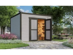 Gartenhaus Batu 3 Flachdach Vollholztür 300 cm x 300 cm*Weka Online