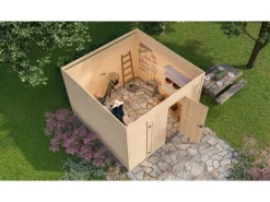 Gartenhaus Batu 3 Flachdach Vollholztür 300 cm x 300 cm*Weka Online