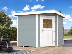 Holz-Gartenhaus Angolo B Flachdach Grau 239 x 235 cm*Weka Sale