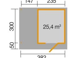 Kinder Weka Kinder-Gartengeräte|Holz-Gartenhaus Designhaus 172 Flachdach Lackiert 375 cm