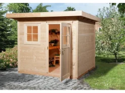 Holz-Gartenhaus Flachdach Unbehandelt 235 cm x 311 cm*Weka Sale