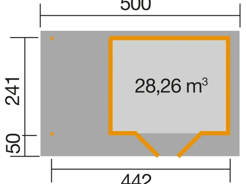 Holz-Gartenhaus Flachdach Lasiert 442 cm x 315 cm*Weka New