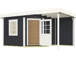 Weka Gartenlauben|Holz-Gartenhaus Flachdach Lasiert 455 cm x 339 cm