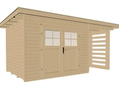 Weka Gartenlauben|Holz-Gartenhaus Flachdach Unbehandelt 385 cm x 311 cm