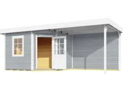 Holz-Gartenhaus Flachdach Lasiert 593 cm x 339 cm*Weka Best