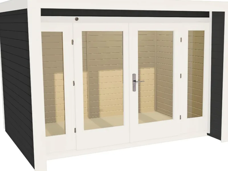 Kinder Weka Kinder-Gartengeräte|Laubbläser|Holz-Gartenhaus Flachdach Lasiert 305 cm x 316 cm